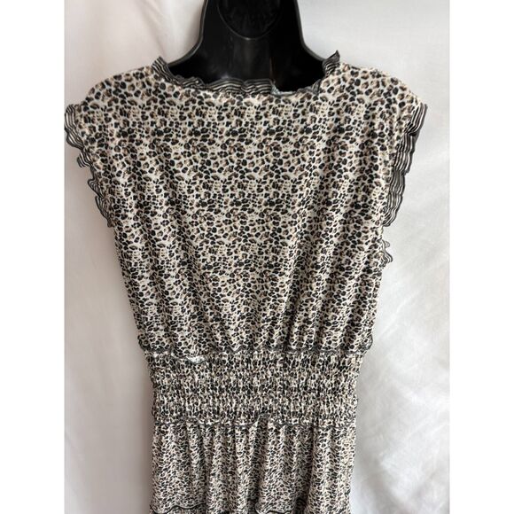 Liz Jordan Midi Dress Size 18 Tiered Animal Print Leopard Cheetah 90s Romantic - Picture 5 of 10